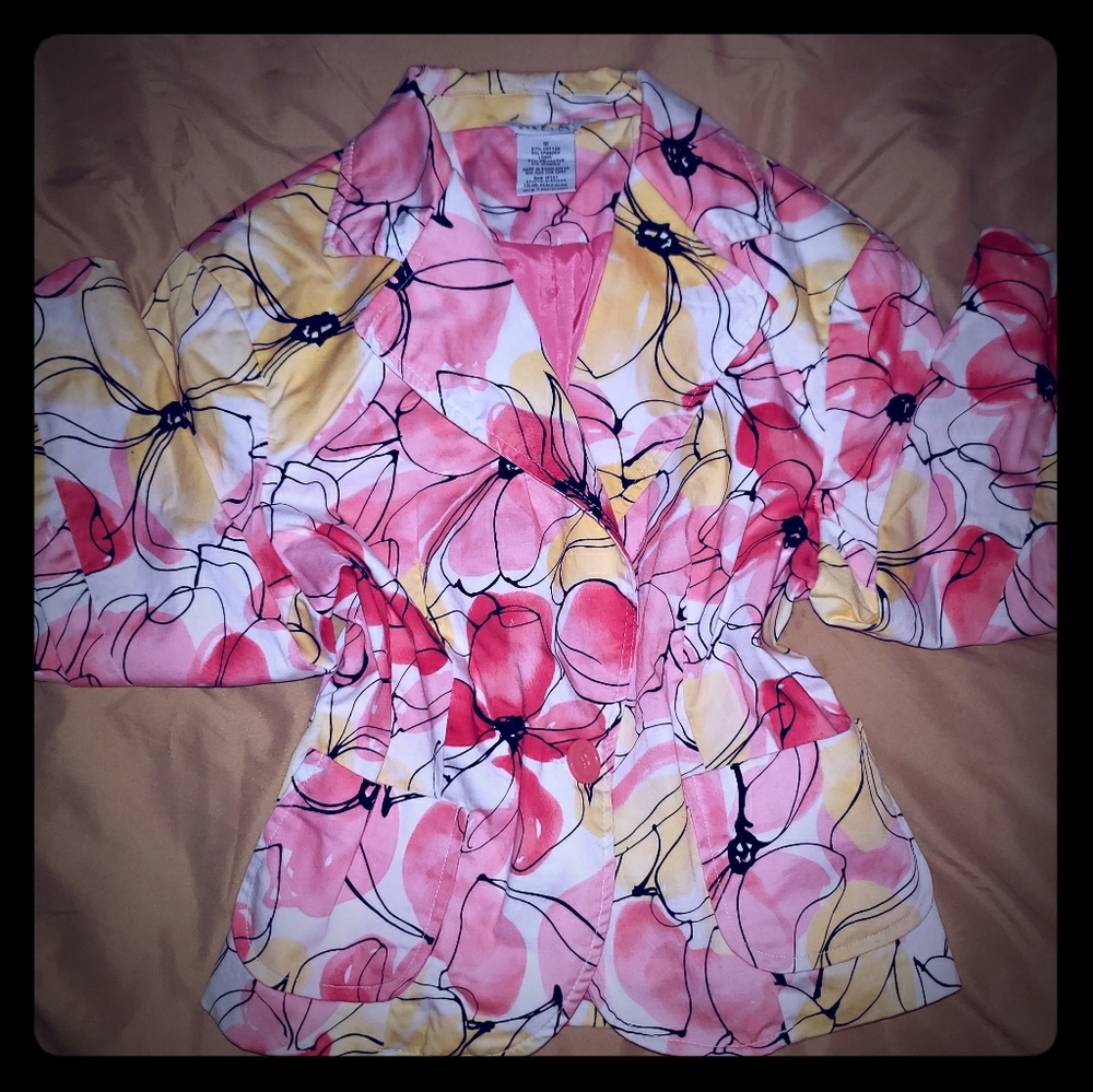 Floral print blazer
